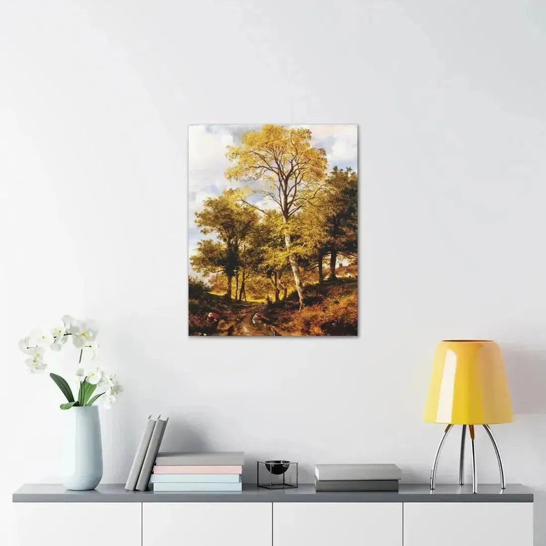 Benjamin Williams Leader (1831-1923) A Worcestershire Lane - Canvas Wall Art - The Sticker Space