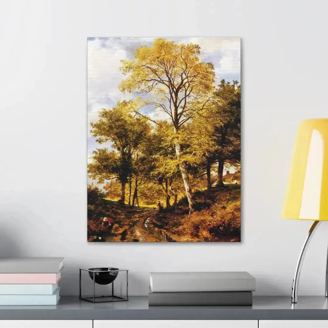 Benjamin Williams Leader (1831-1923) A Worcestershire Lane - Canvas Wall Art - The Sticker Space