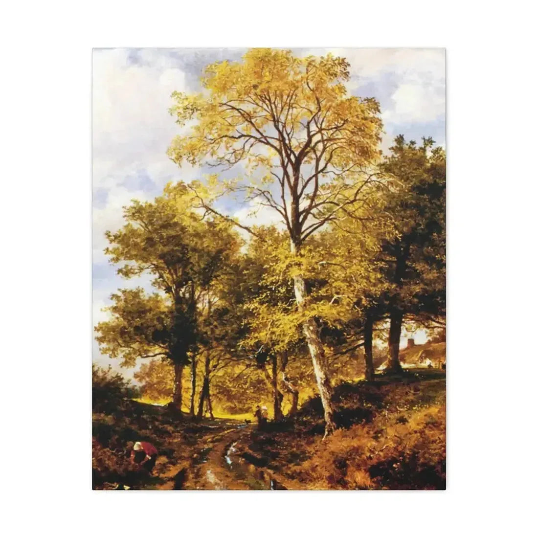 Benjamin Williams Leader (1831-1923) A Worcestershire Lane - Canvas Wall Art - The Sticker Space