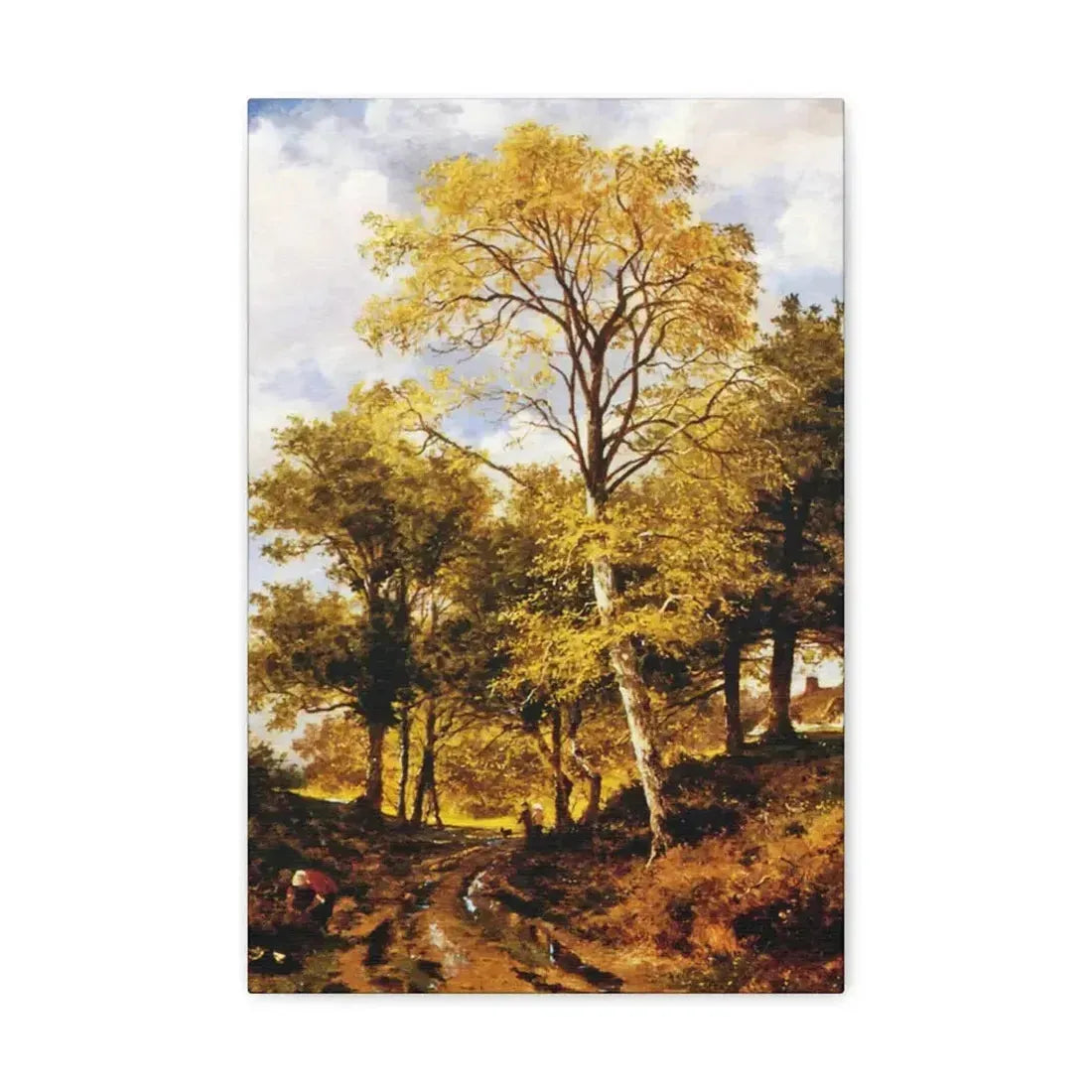Benjamin Williams Leader (1831-1923) A Worcestershire Lane - Canvas Wall Art - The Sticker Space