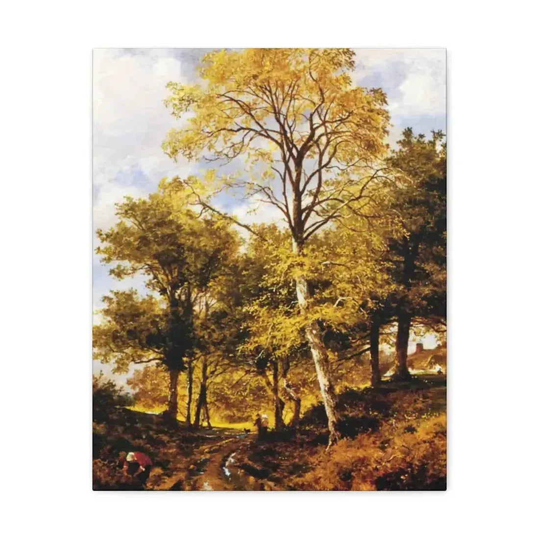 Benjamin Williams Leader (1831-1923) A Worcestershire Lane - Canvas Wall Art - The Sticker Space