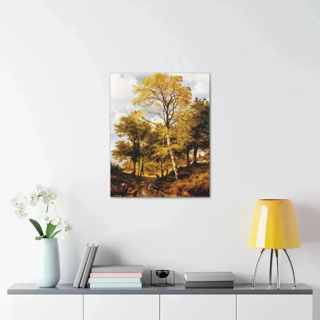 Benjamin Williams Leader (1831-1923) A Worcestershire Lane - Canvas Wall Art - The Sticker Space