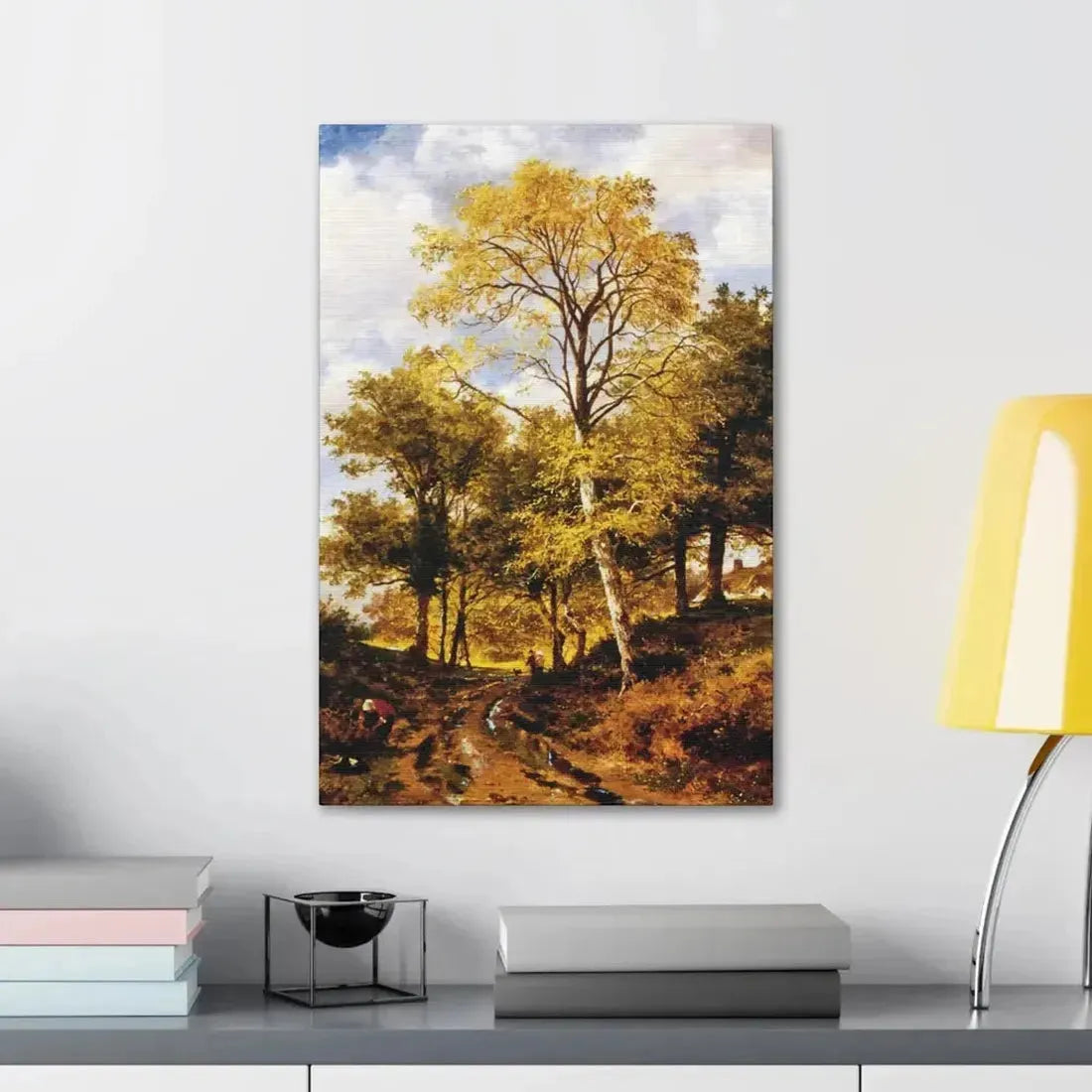 Benjamin Williams Leader (1831-1923) A Worcestershire Lane - Canvas Wall Art - The Sticker Space