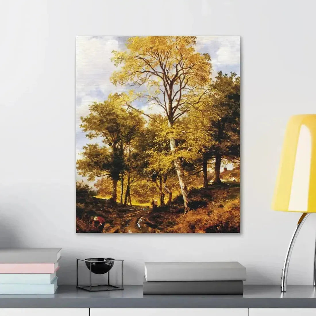 Benjamin Williams Leader (1831-1923) A Worcestershire Lane - Canvas Wall Art - The Sticker Space