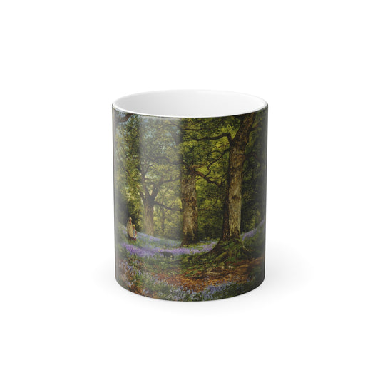 Benjamin Williams Leader (1831-1923) Blue Bells - Oil On Board 1858 - Color Changing Mug 11oz-11oz-The Sticker Space