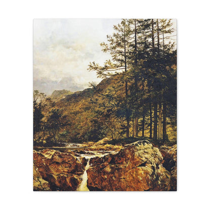 Benjamin Williams Leader (1831-1923) The Rocky Bed of a Welsh River - 1874 - Canvas Wall Art-20″ x 24″-The Sticker Space