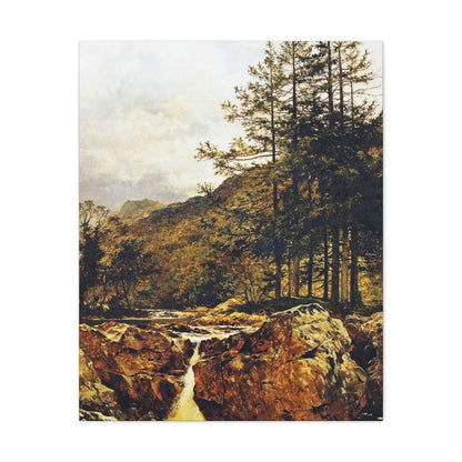 Benjamin Williams Leader (1831-1923) The Rocky Bed of a Welsh River - 1874 - Canvas Wall Art-24″ x 30″-The Sticker Space