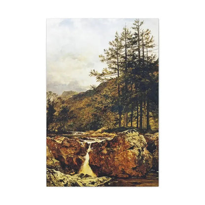Benjamin Williams Leader (1831-1923) The Rocky Bed of a Welsh River - 1874 - Canvas Wall Art 24″ x 36″ 1.25" - The Sticker Space