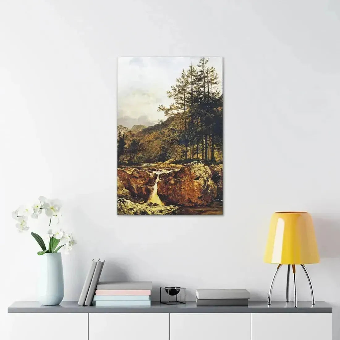 Benjamin Williams Leader (1831-1923) The Rocky Bed of a Welsh River - 1874 - Canvas Wall Art - The Sticker Space