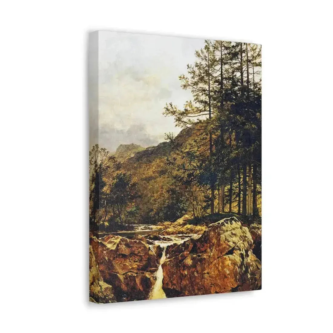 Benjamin Williams Leader (1831-1923) The Rocky Bed of a Welsh River - 1874 - Canvas Wall Art - The Sticker Space