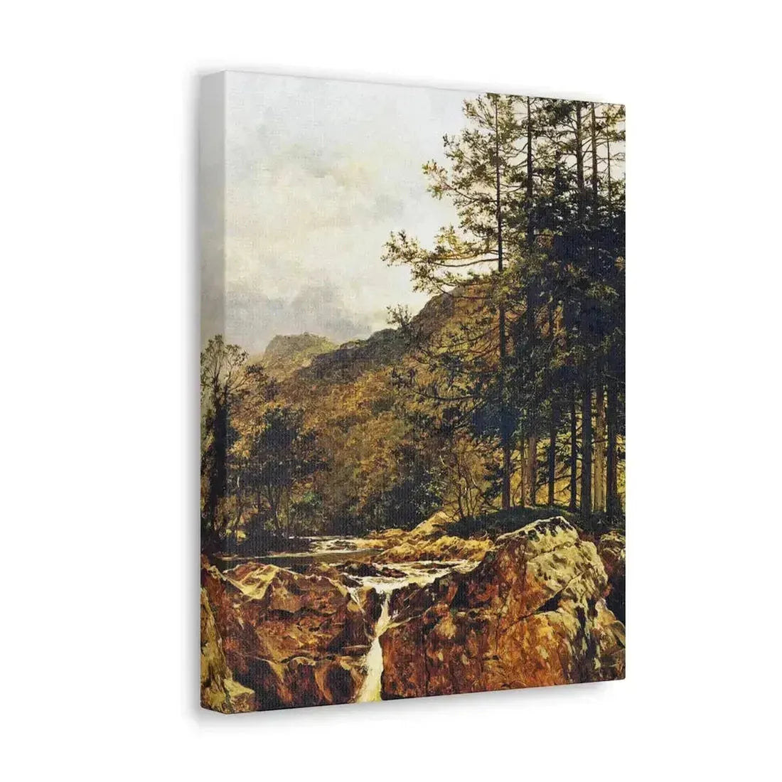 Benjamin Williams Leader (1831-1923) The Rocky Bed of a Welsh River - 1874 - Canvas Wall Art - The Sticker Space