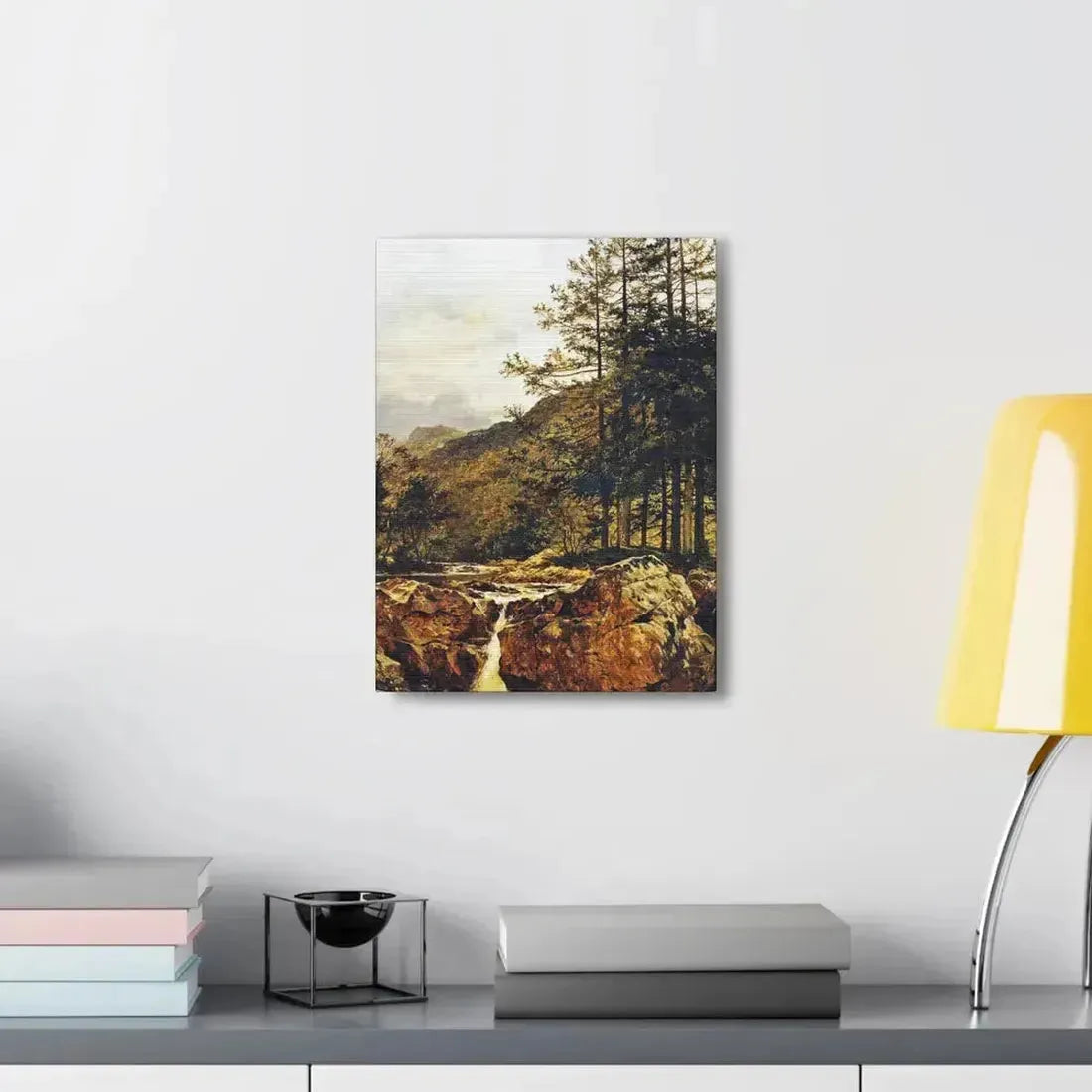 Benjamin Williams Leader (1831-1923) The Rocky Bed of a Welsh River - 1874 - Canvas Wall Art - The Sticker Space