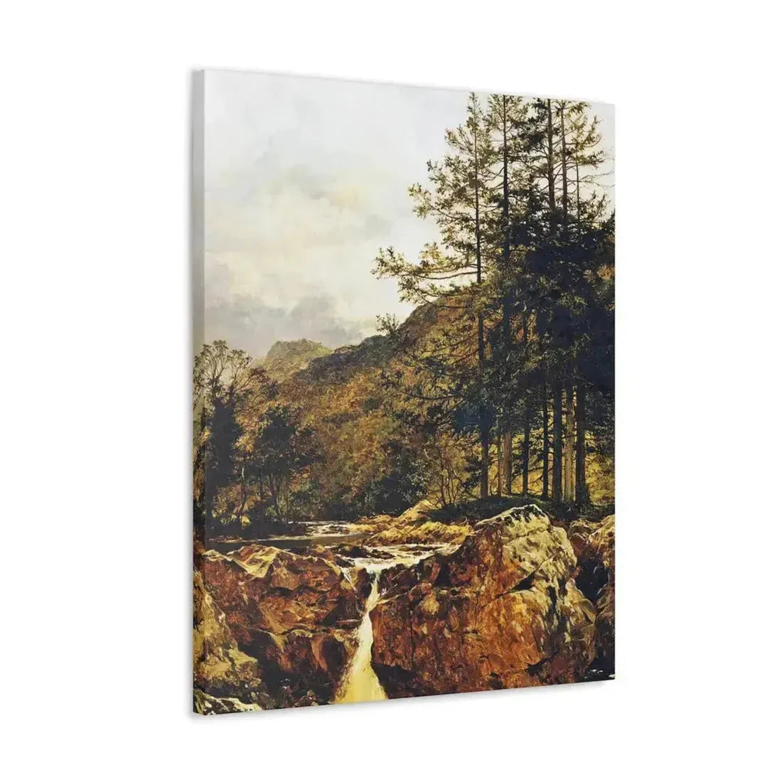 Benjamin Williams Leader (1831-1923) The Rocky Bed of a Welsh River - 1874 - Canvas Wall Art - The Sticker Space