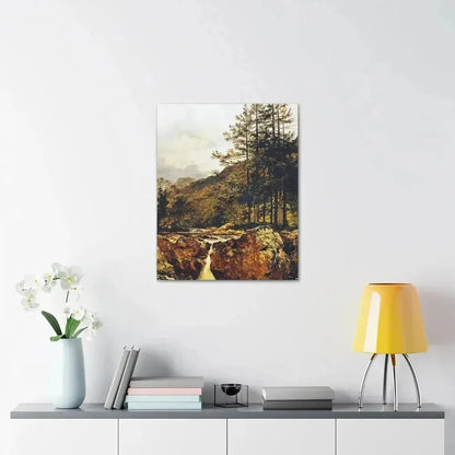 Benjamin Williams Leader (1831-1923) The Rocky Bed of a Welsh River - 1874 - Canvas Wall Art - The Sticker Space