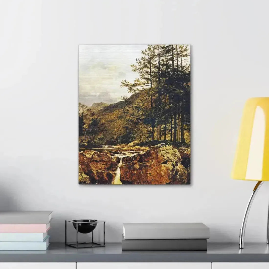 Benjamin Williams Leader (1831-1923) The Rocky Bed of a Welsh River - 1874 - Canvas Wall Art - The Sticker Space