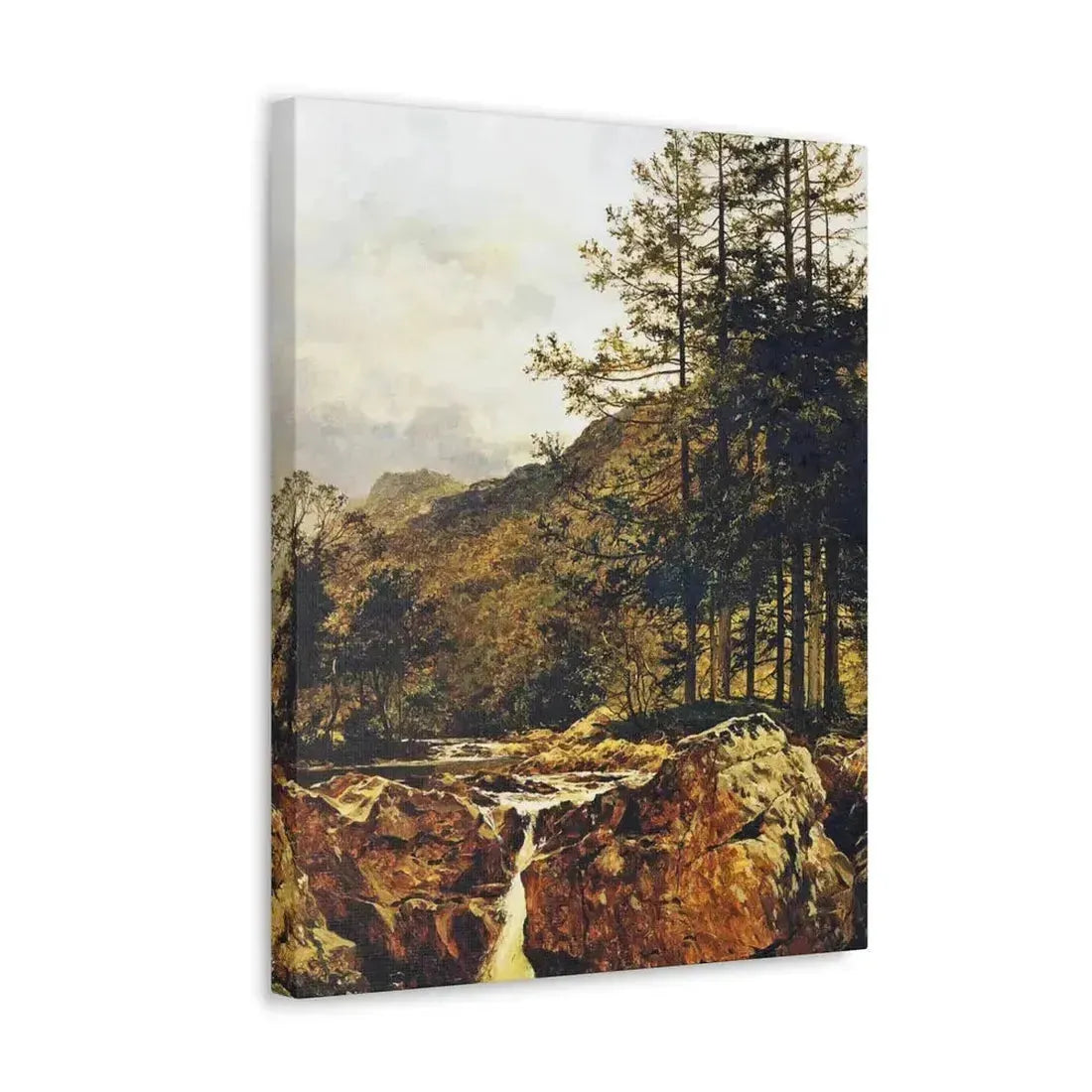 Benjamin Williams Leader (1831-1923) The Rocky Bed of a Welsh River - 1874 - Canvas Wall Art - The Sticker Space