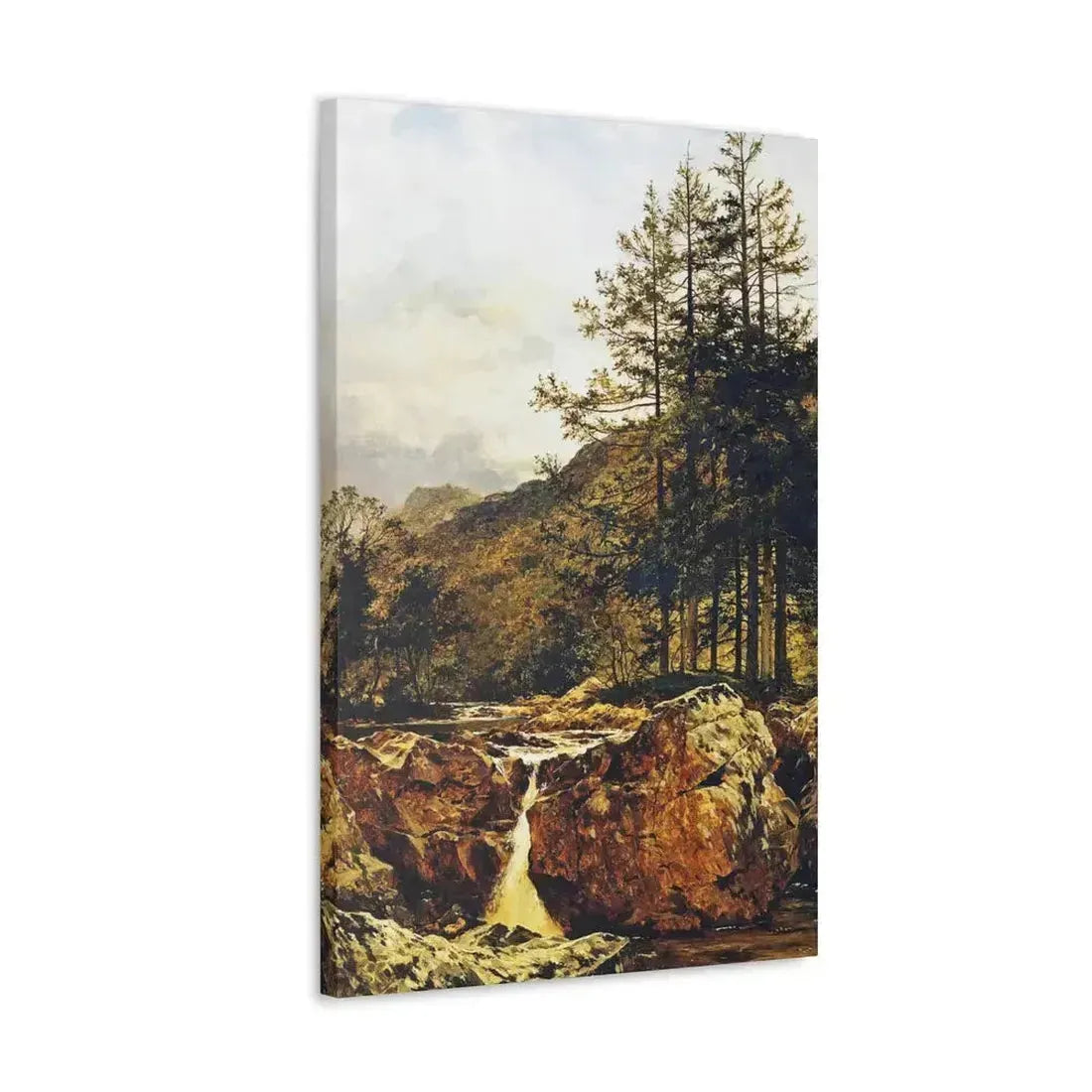 Benjamin Williams Leader (1831-1923) The Rocky Bed of a Welsh River - 1874 - Canvas Wall Art - The Sticker Space