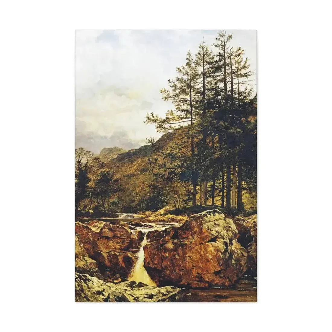 Benjamin Williams Leader (1831-1923) The Rocky Bed of a Welsh River - 1874 - Canvas Wall Art - The Sticker Space