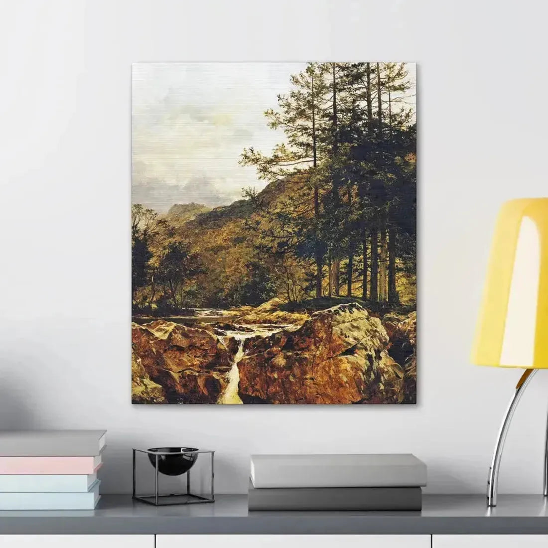 Benjamin Williams Leader (1831-1923) The Rocky Bed of a Welsh River - 1874 - Canvas Wall Art - The Sticker Space