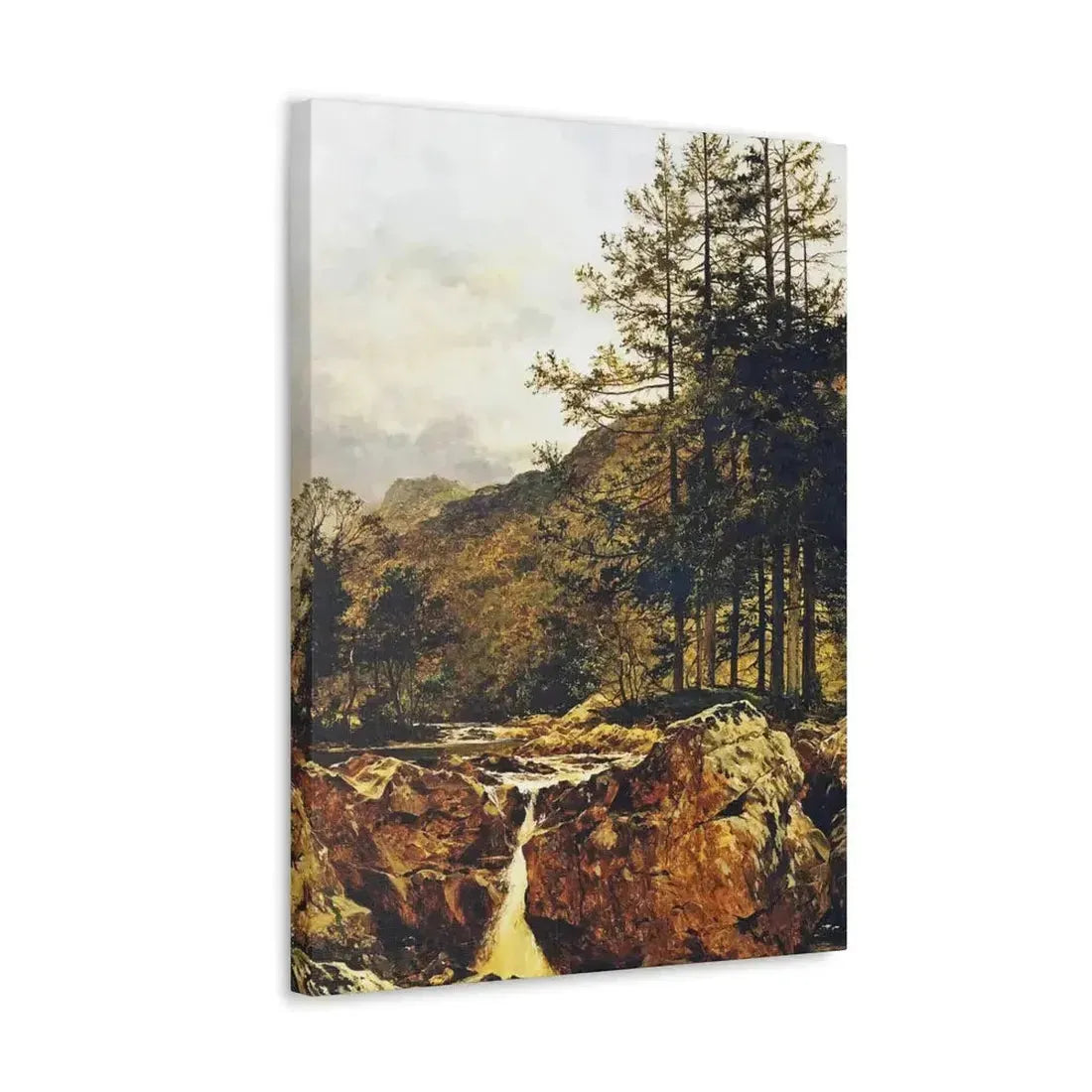 Benjamin Williams Leader (1831-1923) The Rocky Bed of a Welsh River - 1874 - Canvas Wall Art - The Sticker Space