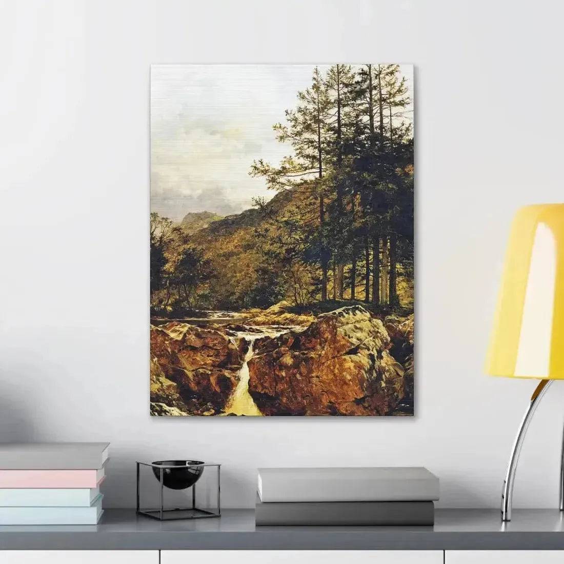 Benjamin Williams Leader (1831-1923) The Rocky Bed of a Welsh River - 1874 - Canvas Wall Art - The Sticker Space