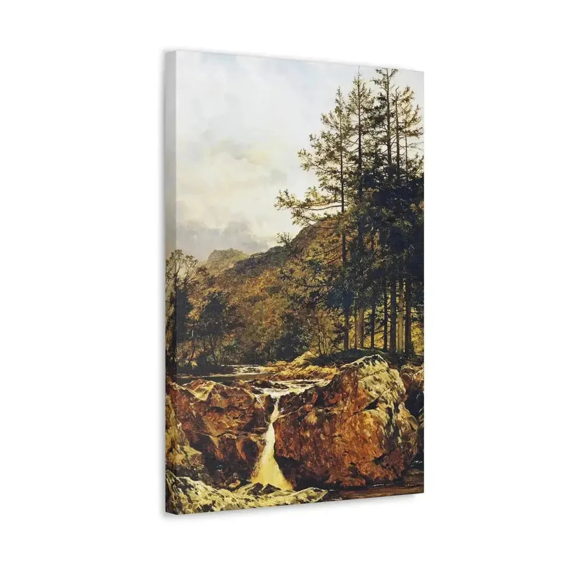 Benjamin Williams Leader (1831-1923) The Rocky Bed of a Welsh River - 1874 - Canvas Wall Art - The Sticker Space