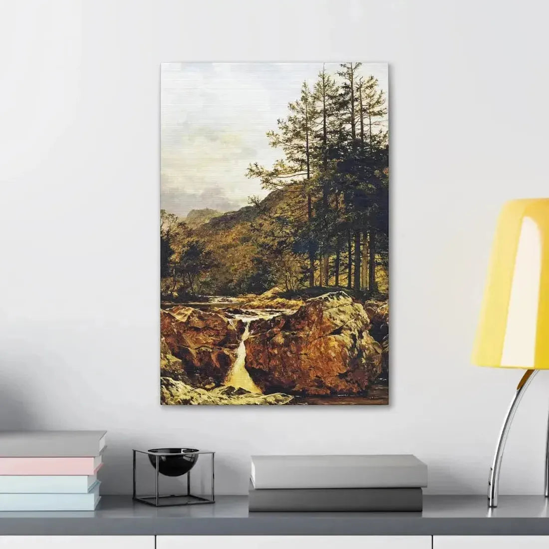 Benjamin Williams Leader (1831-1923) The Rocky Bed of a Welsh River - 1874 - Canvas Wall Art - The Sticker Space