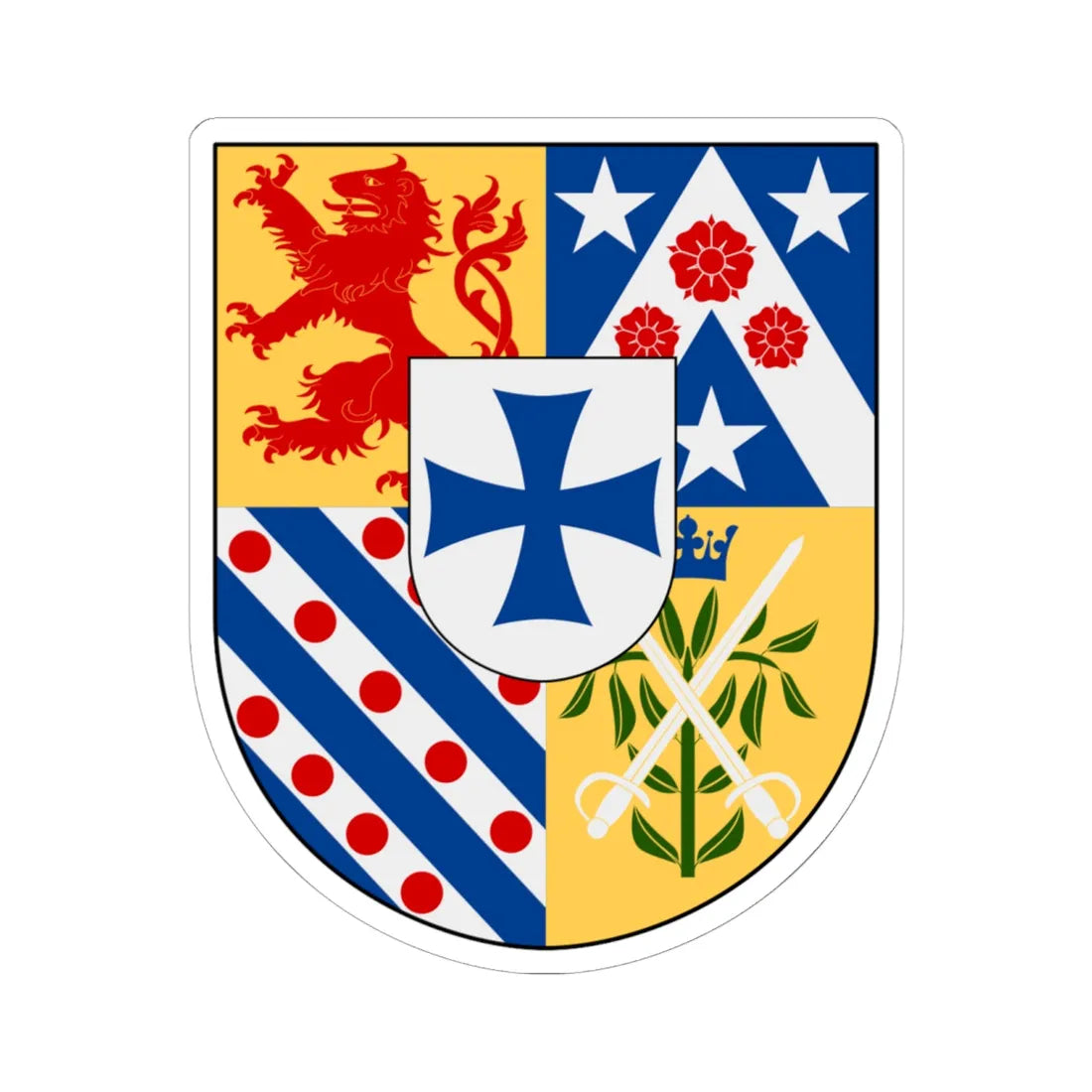 Bennet friherre vapen (Sweden) (Coat of Arms) STICKER Vinyl Kiss-Cut Decal 6 Inch White - The Sticker Space