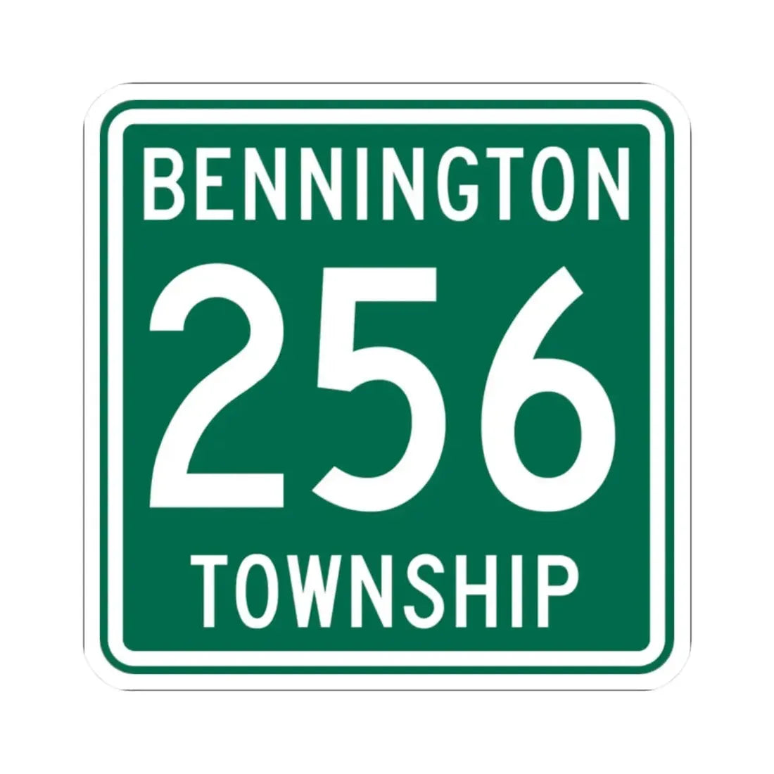 Bennington Township Route 256 Morrow County Ohio (Ohio) (Road Sign) STICKER Vinyl Kiss-Cut Decal 2 Inch White - The Sticker Space