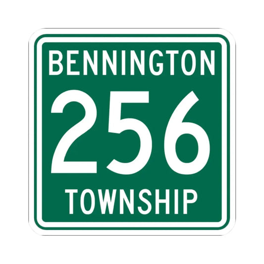 Bennington Township Route 256 Morrow County Ohio (Ohio) (Road Sign) STICKER Vinyl Kiss-Cut Decal 2 Inch White - The Sticker Space