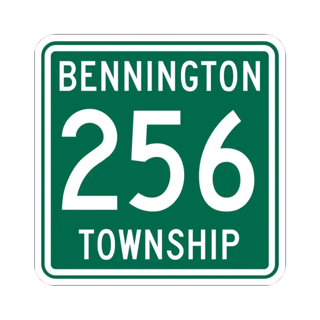 Bennington Township Route 256 Morrow County Ohio (Ohio) (Road Sign) STICKER Vinyl Kiss-Cut Decal 3 Inch White - The Sticker Space
