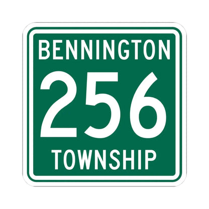Bennington Township Route 256 Morrow County Ohio (Ohio) (Road Sign) STICKER Vinyl Kiss-Cut Decal 3 Inch White - The Sticker Space
