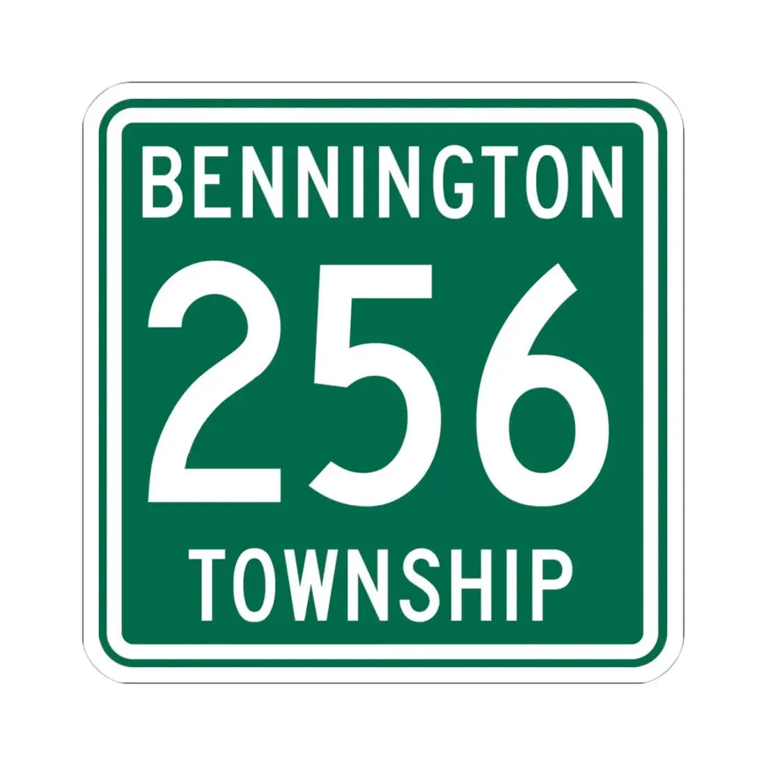 Bennington Township Route 256 Morrow County Ohio (Ohio) (Road Sign) STICKER Vinyl Kiss-Cut Decal 4 Inch White - The Sticker Space