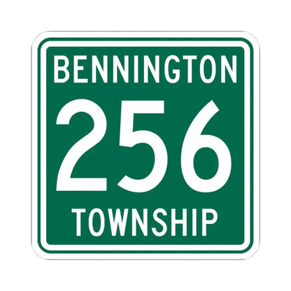 Bennington Township Route 256 Morrow County Ohio (Ohio) (Road Sign) STICKER Vinyl Kiss-Cut Decal 4 Inch White - The Sticker Space