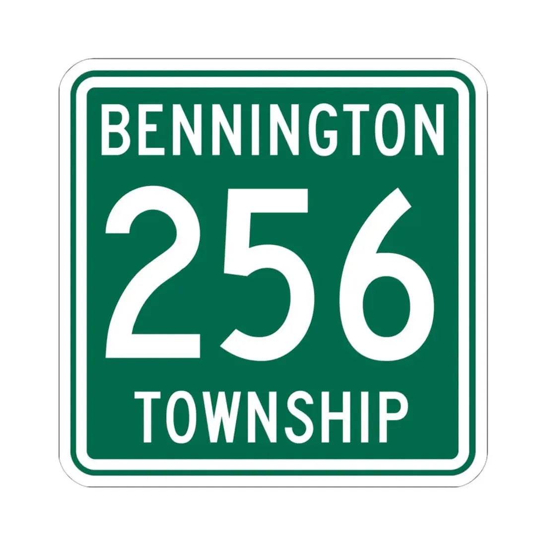 Bennington Township Route 256 Morrow County Ohio (Ohio) (Road Sign) STICKER Vinyl Kiss-Cut Decal 6 Inch White - The Sticker Space