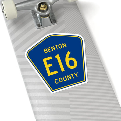 Benton County Route E16 IA (Iowa) (Road Sign) STICKER Vinyl Kiss-Cut Decal - The Sticker Space