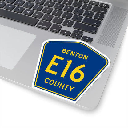 Benton County Route E16 IA (Iowa) (Road Sign) STICKER Vinyl Kiss-Cut Decal - The Sticker Space