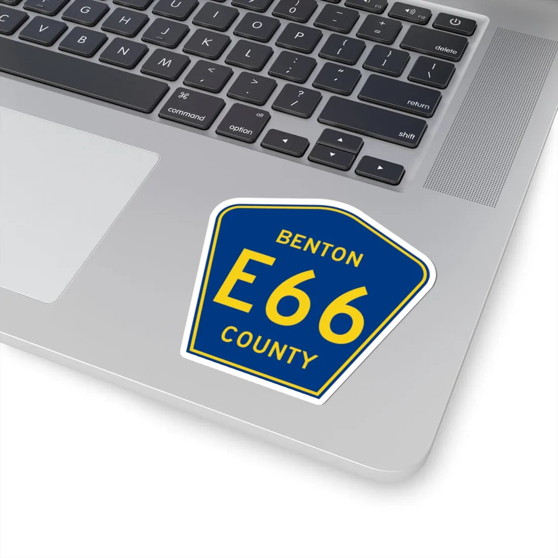 Benton County Route E66 IA (Iowa) (Road Sign) STICKER Vinyl Kiss-Cut Decal - The Sticker Space