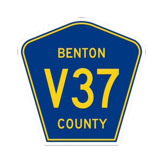 Benton County Route V37 IA (Iowa) (Road Sign) STICKER Vinyl Kiss-Cut Decal 2 Inch White - The Sticker Space