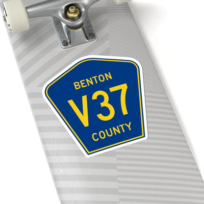 Benton County Route V37 IA (Iowa) (Road Sign) STICKER Vinyl Kiss-Cut Decal - The Sticker Space