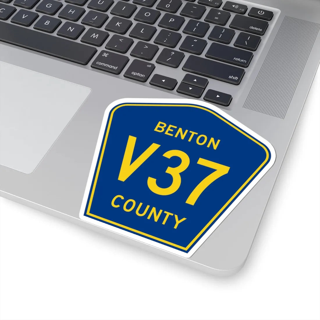 Benton County Route V37 IA (Iowa) (Road Sign) STICKER Vinyl Kiss-Cut Decal - The Sticker Space