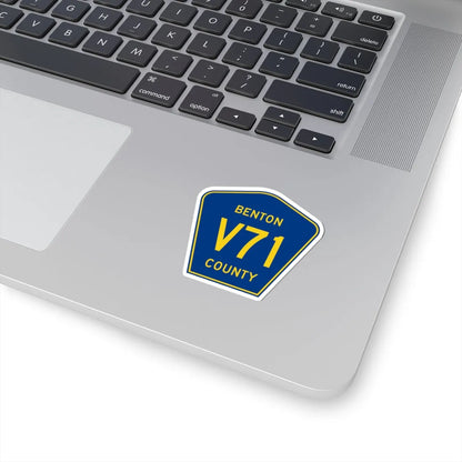 Benton County Route V71 IA (Iowa) (Road Sign) STICKER Vinyl Kiss-Cut Decal - The Sticker Space