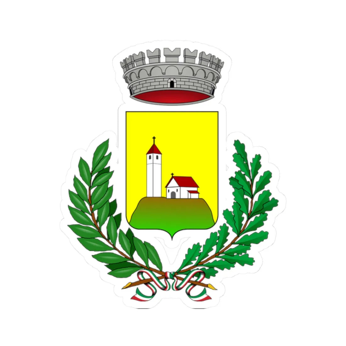 Berbenno-Stemma (Italy) (Coat of Arms) STICKER Vinyl Kiss-Cut Decal 2 Inch White - The Sticker Space