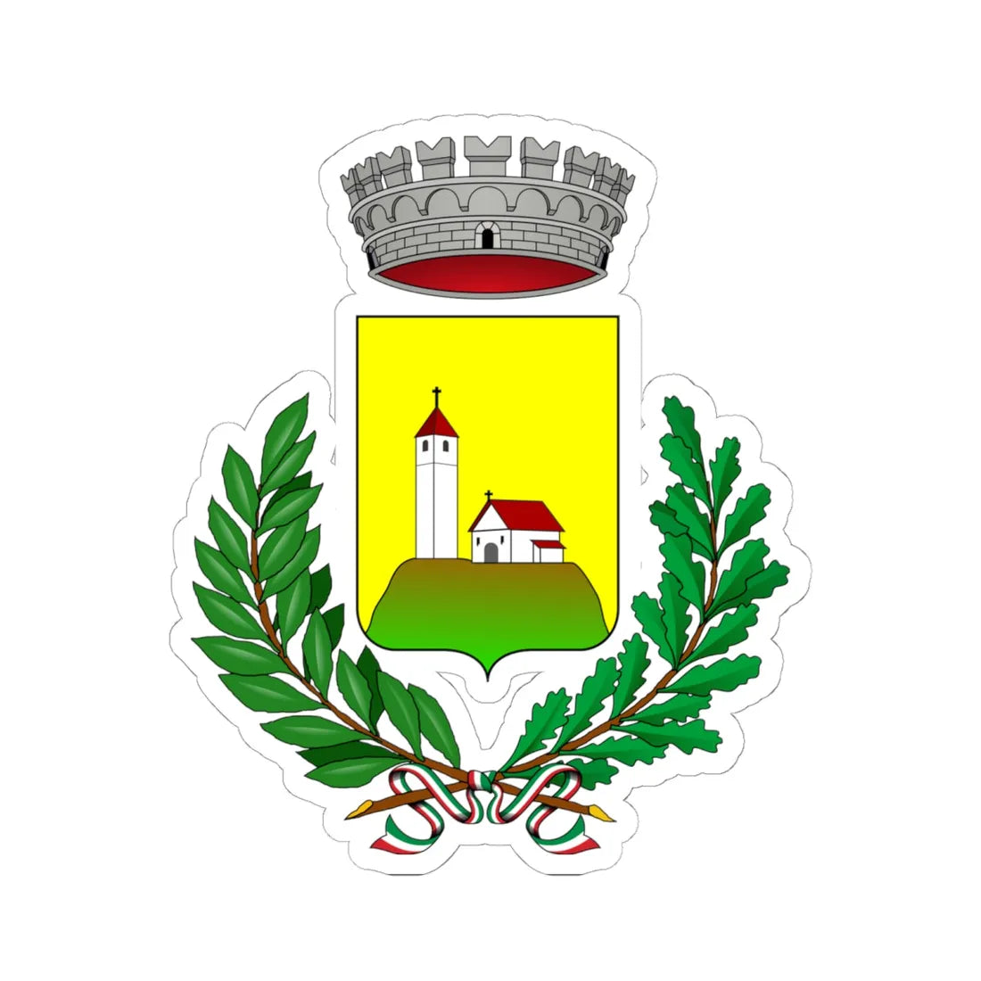 Berbenno-Stemma (Italy) (Coat of Arms) STICKER Vinyl Kiss-Cut Decal 6 Inch White - The Sticker Space