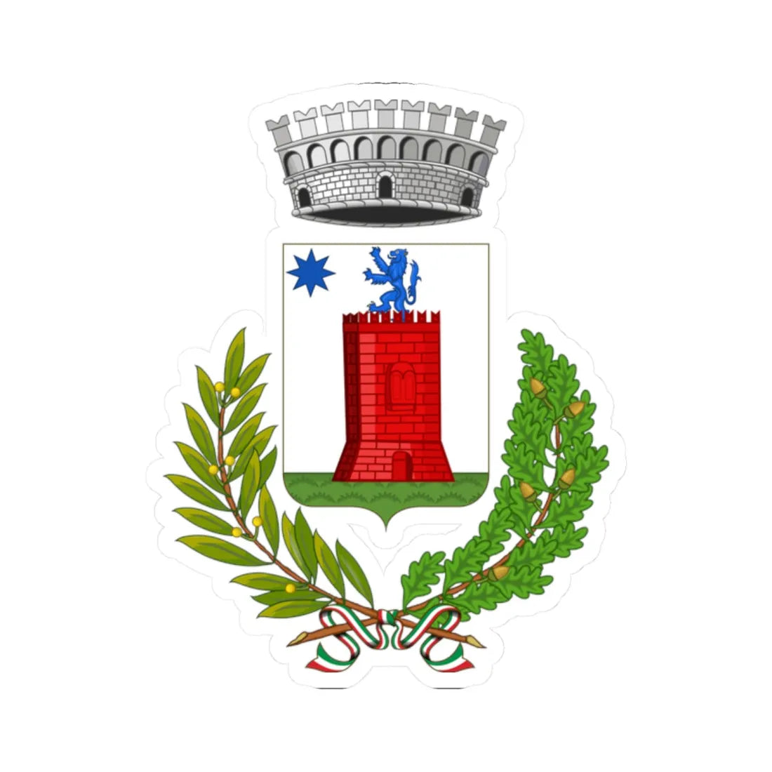 Bereguardo-Stemma (Italy) (Coat of Arms) STICKER Vinyl Kiss-Cut Decal 2 Inch White - The Sticker Space