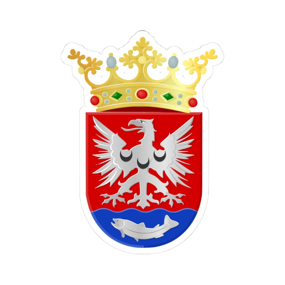Bergambacht wapen 1985 (Netherlands) (Coat of Arms) STICKER Vinyl Kiss-Cut Decal 3 Inch White - The Sticker Space