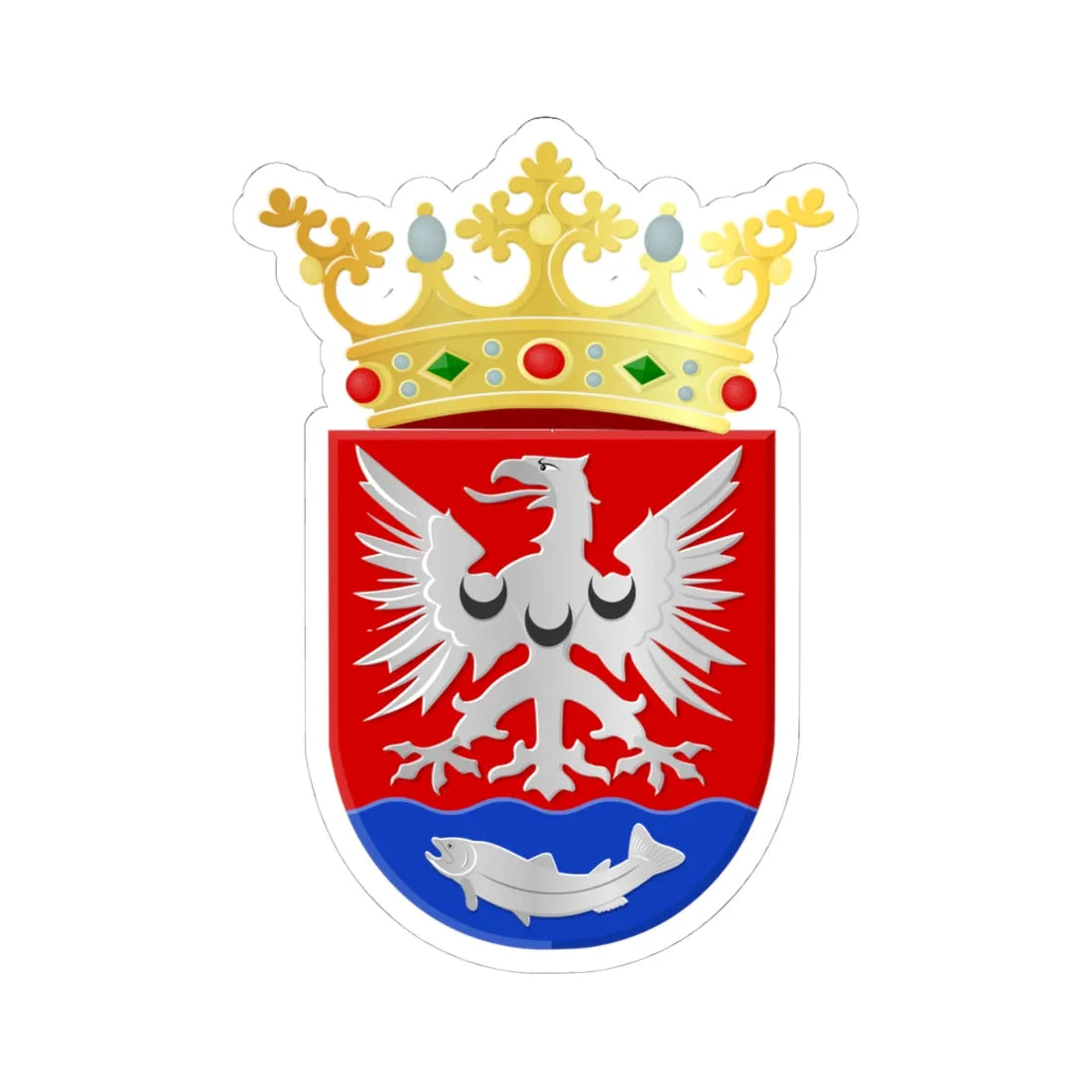 Bergambacht wapen 1985 (Netherlands) (Coat of Arms) STICKER Vinyl Kiss-Cut Decal 4 Inch White - The Sticker Space