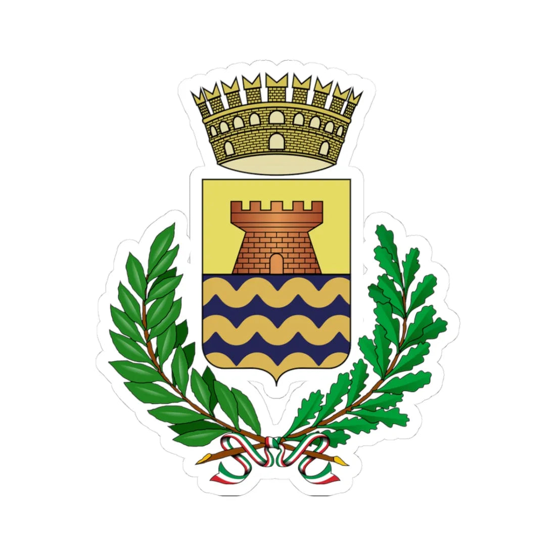 Bergeggi-Stemma (Italy) (Coat of Arms) STICKER Vinyl Kiss-Cut Decal 3 Inch White - The Sticker Space