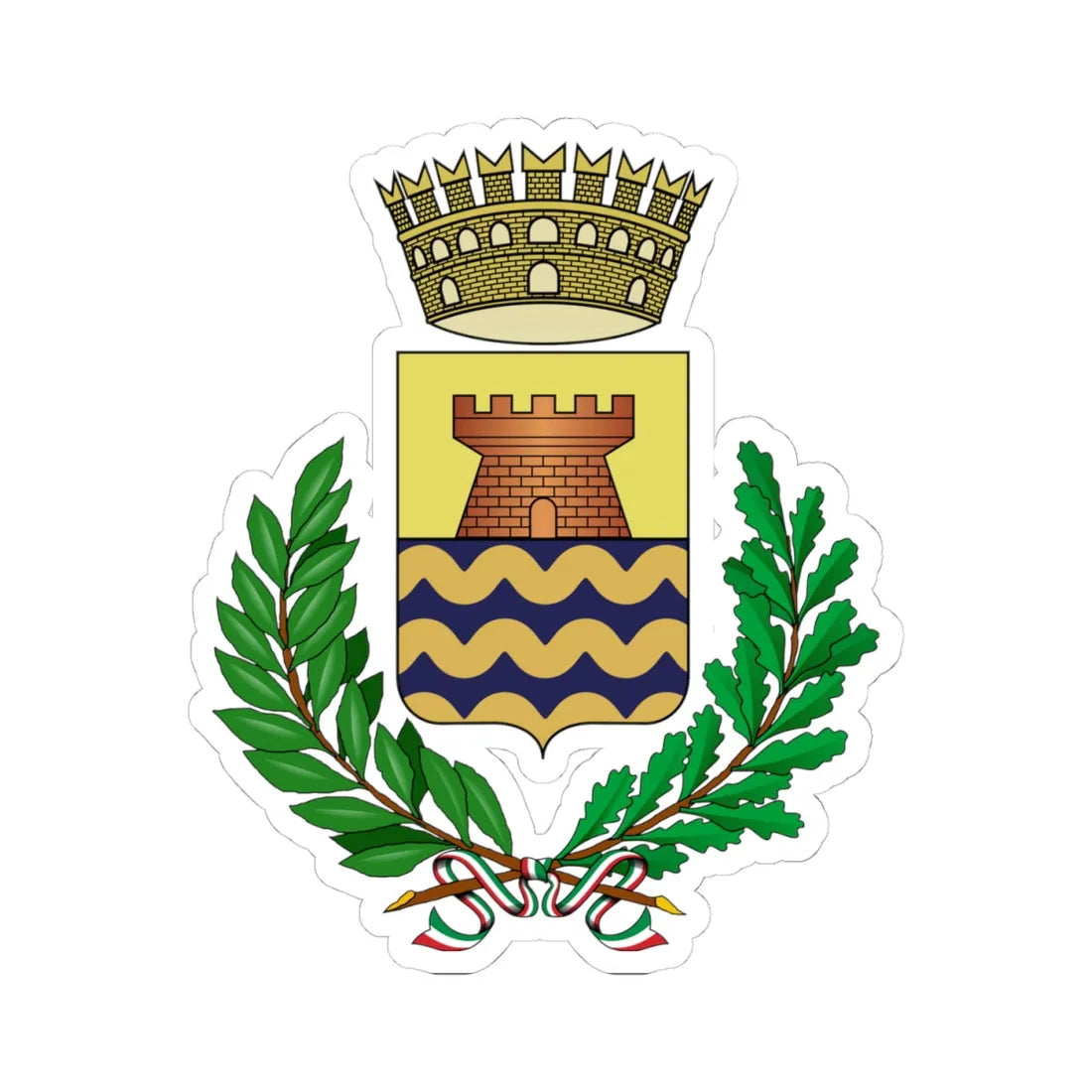 Bergeggi-Stemma (Italy) (Coat of Arms) STICKER Vinyl Kiss-Cut Decal 4 Inch White - The Sticker Space