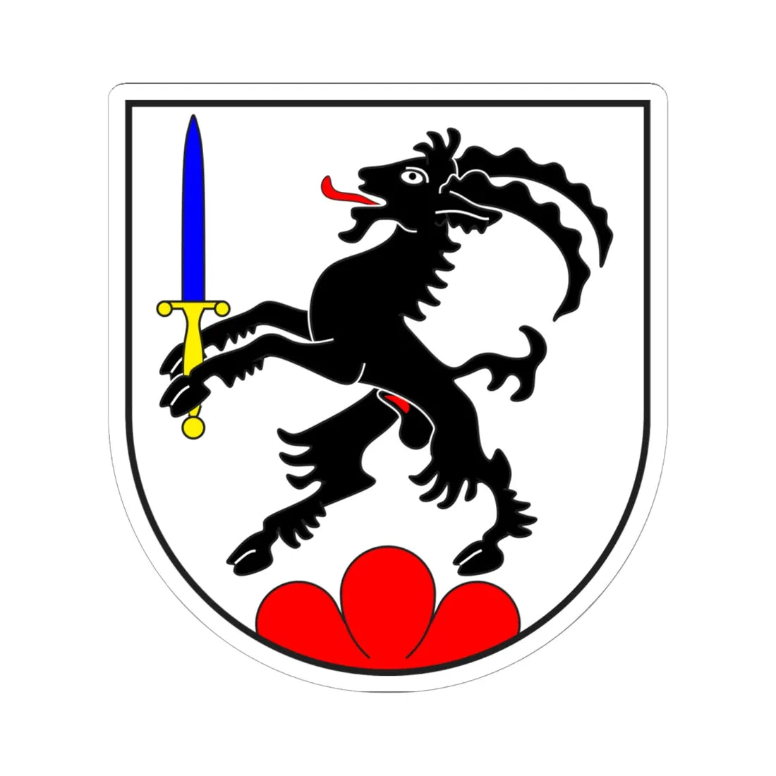 Bergün Bravuogn wappen (Switzerland) (Coat of Arms) STICKER Vinyl Kiss-Cut Decal 6 Inch White - The Sticker Space